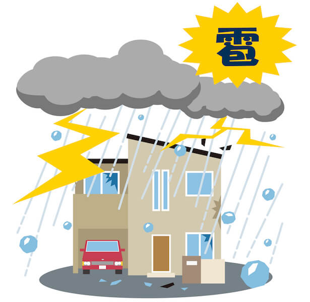 雹に見舞われる戸建て