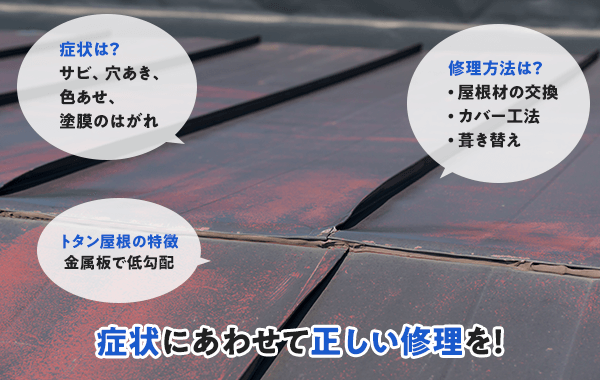 症状に合わせて正しい修理を