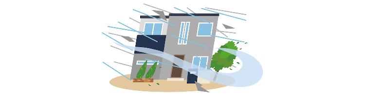 風災のイラスト